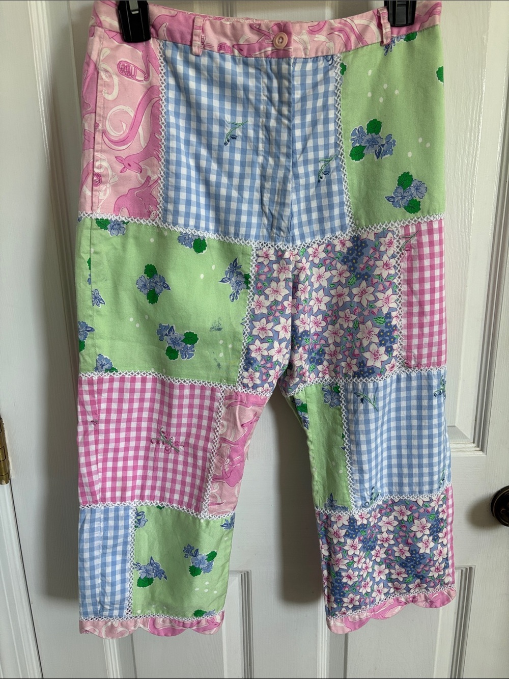 Lily Pulitzer Vintage Patchwork capris - Pink, Blue & Green